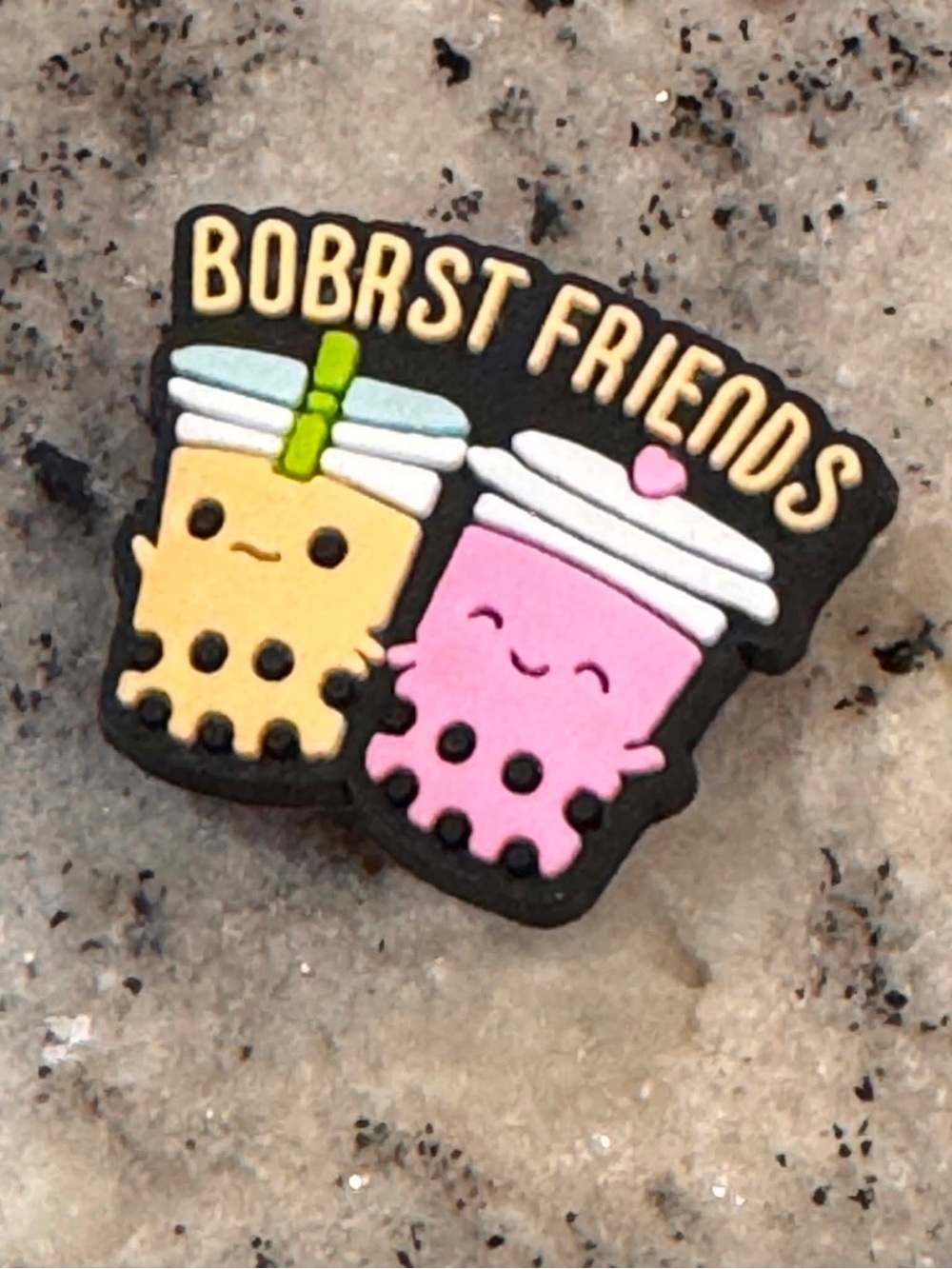 CROCS Pink & Yellow Bubble Tea Best Friends Jibbitz Charm
